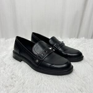 MARC FISHER / Cancia 2 black faux leather stuffed loafers / 7